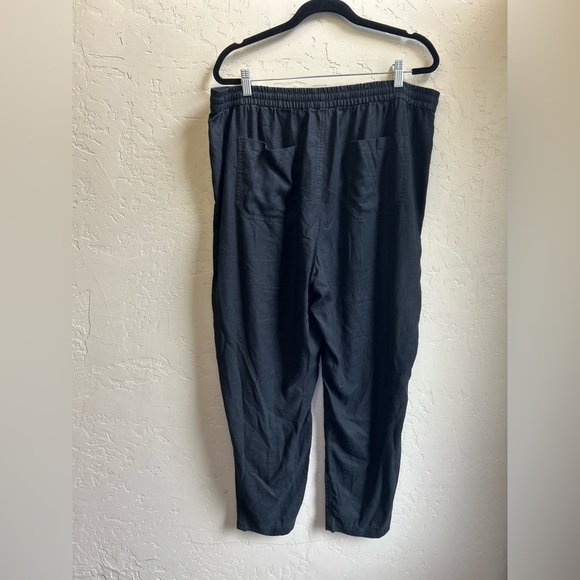 J. Crew black pull on linen blend pants XLT . Coastal beach minimalist casual - Picture 3 of 7